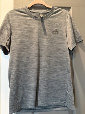 adidas Gray Heather Short Sleeve Performance Tee